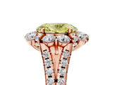 Rose gold Fancy Yellow Oval  Halo Split Shank Diamond Engagement Ring with Pave Band and Four-Prong Setting_60