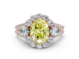 Rose gold Fancy Yellow Oval  Halo Split Shank Diamond Engagement Ring with Prong Setting_19