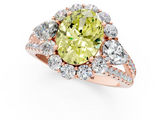 Rose gold Fancy Yellow Oval  Halo Split Shank Diamond Engagement Ring with Prong Setting_20