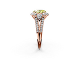 Rose gold Fancy Yellow Oval  Halo Split Shank Diamond Engagement Ring with Prong Setting_21