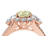 Rose gold Fancy Yellow Oval  Halo Split Shank Diamond Engagement Ring with Prong Setting_23
