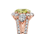 Rose gold Fancy Yellow Oval  Halo Split Shank Diamond Engagement Ring with Prong Setting_24