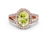 Rose gold Fancy Yellow Oval  Halo Split Shank Diamond Ring with Four-Prong Setting_32