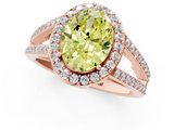 Rose gold Fancy Yellow Oval  Halo Split Shank Diamond Ring with Four-Prong Setting_33