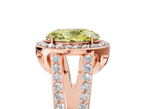 Rose gold Fancy Yellow Oval  Halo Split Shank Diamond Ring with Four-Prong Setting_37
