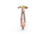 Rose gold Fancy Yellow Oval  Halo Split Shank Diamond Ring with Pavé Setting_27