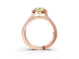 Rose gold Fancy Yellow Oval  Halo Split Shank Diamond Ring with Pavé Setting_28