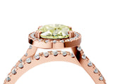 Rose gold Fancy Yellow Oval  Halo Split Shank Diamond Ring with Pavé Setting_29