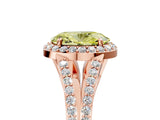 Rose gold Fancy Yellow Oval  Halo Split Shank Pave Diamond Ring with Four-Prong Setting_54