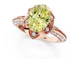 Rose gold Fancy Yellow Oval  Halo Split Shank Pave Diamond Ring with Petal Prong Setting_21