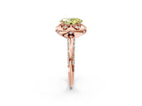 Rose gold Fancy Yellow Oval  Halo Split Shank Pave Diamond Ring with Petal Prong Setting_22