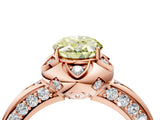 Rose gold Fancy Yellow Oval  Halo Split Shank Pave Diamond Ring with Petal Prong Setting_24
