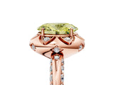 Rose gold Fancy Yellow Oval  Halo Split Shank Pave Diamond Ring with Petal Prong Setting_25
