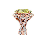 Rose gold Fancy Yellow Oval  Halo Twist Band Solitaire Ring with Six-Prong Setting_36