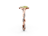 Rose gold Fancy Yellow Oval  Halo Twist Band Solitaire Ring_22