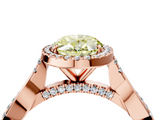 Rose gold Fancy Yellow Oval  Halo Twist Band Solitaire Ring_24
