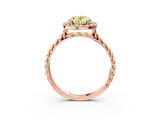 Rose gold Fancy Yellow Oval  Halo Twisted Band Four-Prong Diamond Ring_23
