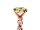 Rose gold Fancy Yellow Oval  Milgrain Bezel Diamond Engagement Ring with Solitaire Prong Setting_182