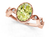 Rose gold Fancy Yellow Oval  Milgrain Marquise Diamond Twist Band Ring_63