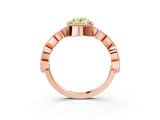 Rose gold Fancy Yellow Oval  Milgrain Marquise Diamond Twist Band Ring_65