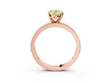 Rose gold Fancy Yellow Oval  Milgrain Pave Diamond Engagement Ring with Four-Prong Setting_151