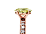 Rose gold Fancy Yellow Oval  Milgrain Pave Diamond Engagement Ring with Four-Prong Setting_153