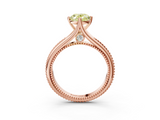 Rose gold Fancy Yellow Oval  Solitaire Beaded Band Six-Prong Setting_3