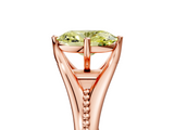 Rose gold Fancy Yellow Oval  Solitaire Beaded Band Six-Prong Setting_5