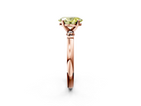 Rose gold Fancy Yellow Oval  Solitaire Beaded Band with Four-Prong Setting_66