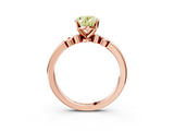 Rose gold Fancy Yellow Oval  Solitaire Beaded Band with Four-Prong Setting_67