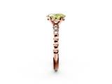 Rose gold Fancy Yellow Oval  Solitaire Bezel Accent Diamond Engagement Ring with Beaded Band and Four-Prong Setting_26