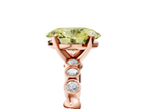 Rose gold Fancy Yellow Oval  Solitaire Bezel Accent Diamond Engagement Ring with Beaded Band and Four-Prong Setting_29