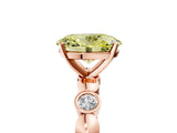 Rose gold Fancy Yellow Oval  Solitaire Bezel-Set Diamond Ring with Beaded Band and Four-Prong Setting_36