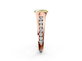 Rose gold Fancy Yellow Oval  Solitaire Bezel-Set Diamond Ring with Channel-Set Band_39