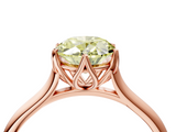 Rose gold Fancy Yellow Oval  Solitaire Cathedral Diamond Ring with Six-Prong Setting_21