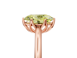 Rose gold Fancy Yellow Oval  Solitaire Cathedral Diamond Ring with Six-Prong Setting_22