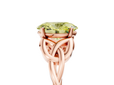 Rose gold Fancy Yellow Oval  Solitaire Celtic Knot Engagement Ring with Four-Prong Setting_47