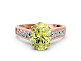 Rose gold Fancy Yellow Oval  Solitaire Channel-Set Diamond Engagement Ring with Four-Prong Setting_32