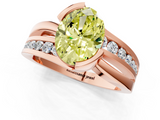 Rose gold Fancy Yellow Oval  Solitaire Channel-Set Split Shank Ring with Tension Prong Setting_4