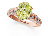 Rose gold Fancy Yellow Oval  Solitaire Chevron Pave Diamond Engagement Ring with Six-Prong Setting_4