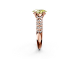 Rose gold Fancy Yellow Oval  Solitaire Chevron Pave Diamond Engagement Ring with Six-Prong Setting_5