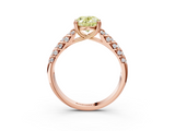 Rose gold Fancy Yellow Oval  Solitaire Chevron Pave Diamond Engagement Ring with Six-Prong Setting_6