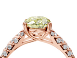Rose gold Fancy Yellow Oval  Solitaire Chevron Pave Diamond Engagement Ring with Six-Prong Setting_7