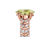 Rose gold Fancy Yellow Oval  Solitaire Chevron Pave Diamond Engagement Ring with Six-Prong Setting_8