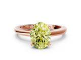 Rose gold Fancy Yellow Oval  Solitaire Diamond Engagement Ring with Four-Prong Setting on a Classic Band_3