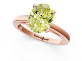 Rose gold Fancy Yellow Oval  Solitaire Diamond Engagement Ring with Four-Prong Setting on a Classic Band_4