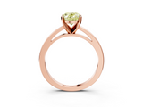 Rose gold Fancy Yellow Oval  Solitaire Diamond Engagement Ring with Four-Prong Setting on a Classic Band_6