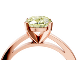 Rose gold Fancy Yellow Oval  Solitaire Diamond Engagement Ring with Four-Prong Setting on a Classic Band_7