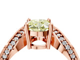 Rose gold Fancy Yellow Oval  Solitaire Diamond Engagement Ring with Pave Band and Four-Prong Setting 5