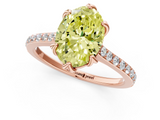 Rose gold Fancy Yellow Oval  Solitaire Diamond Engagement Ring with Pave Band and Six-Prong Setting_21